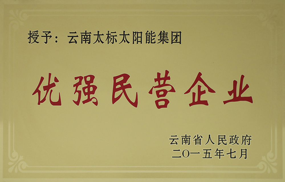 云南省2015優(yōu)強民營企業(yè)